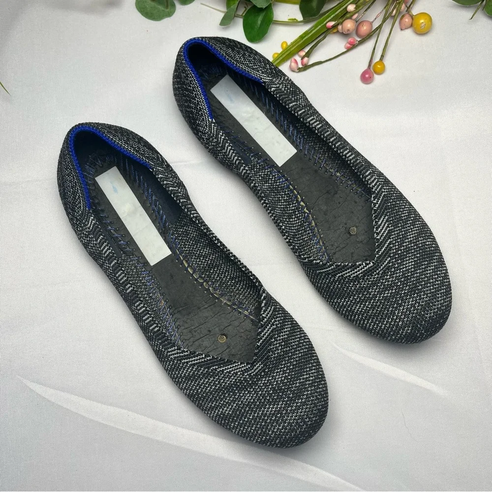 Rothy's The Flat Ballet Womens Granite Heather Slip On Round Toe Size 6